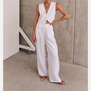Abercrombie & Fitch White Linen Pants